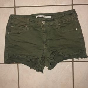 Army green jean shorts
